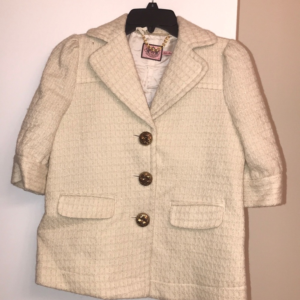 Juicy couture Cream silver gold wool blazer